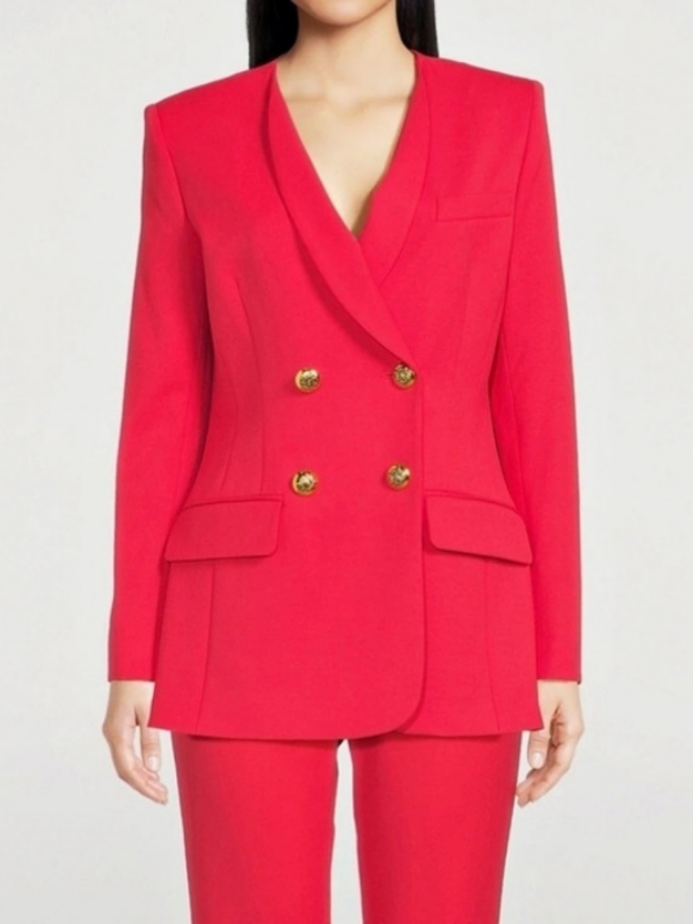 NWT Smythe Collarless Double Breasted Blazer in Bright Pink Size 0